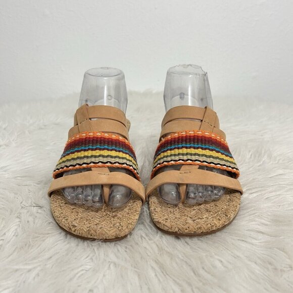 Donald J Pliner Rainbow Striped DARA Cork Wedge Sandal, Multi-Color Size 9M - Picture 3 of 10